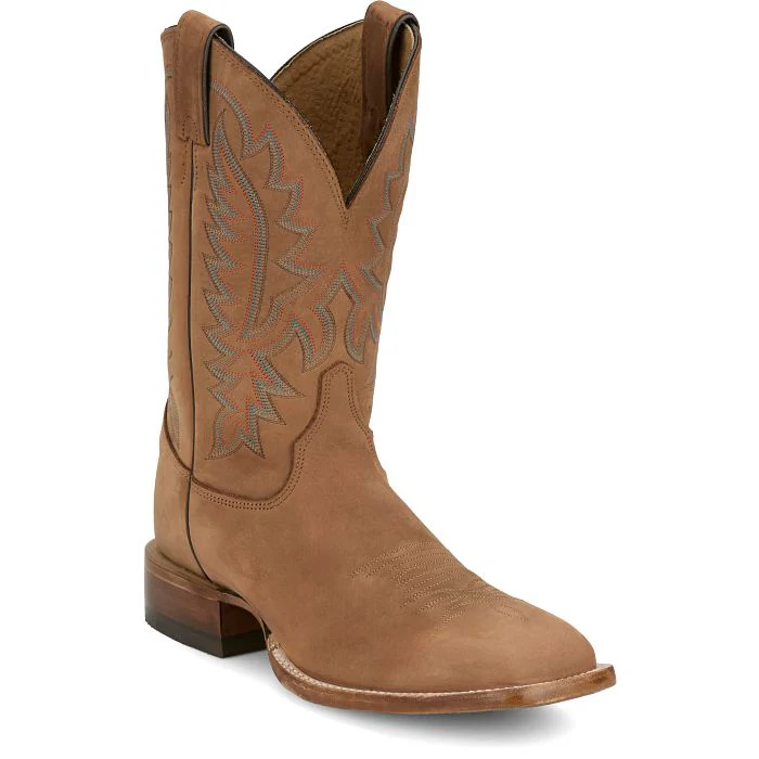 Men's Justin Rancho Tan Square Toe Boots BR392