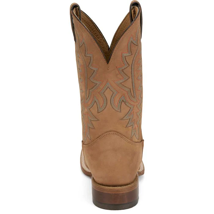 Men's Justin Rancho Tan Square Toe Boots BR392 - Image 5