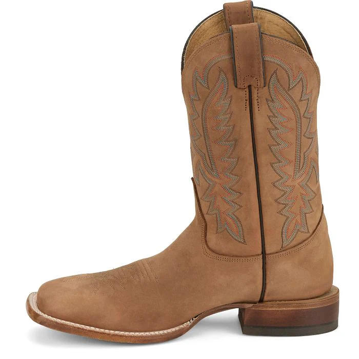 Men's Justin Rancho Tan Square Toe Boots BR392 - Image 8
