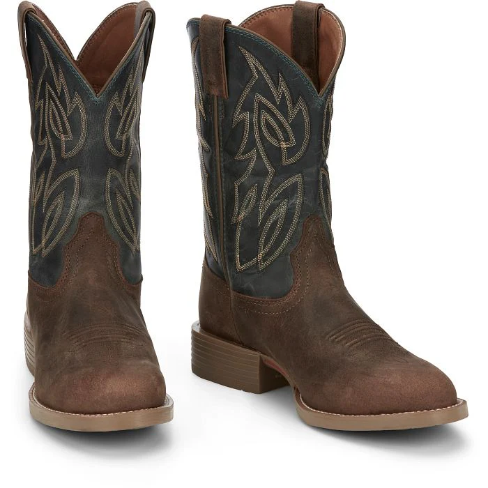 Men's Justin Rendon Brown Round Toe Boots SE7533 - Image 2