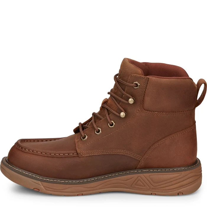 Men's Justin Rush Brown Waterproof Wedge Lace Up Boots SE470 - Image 8