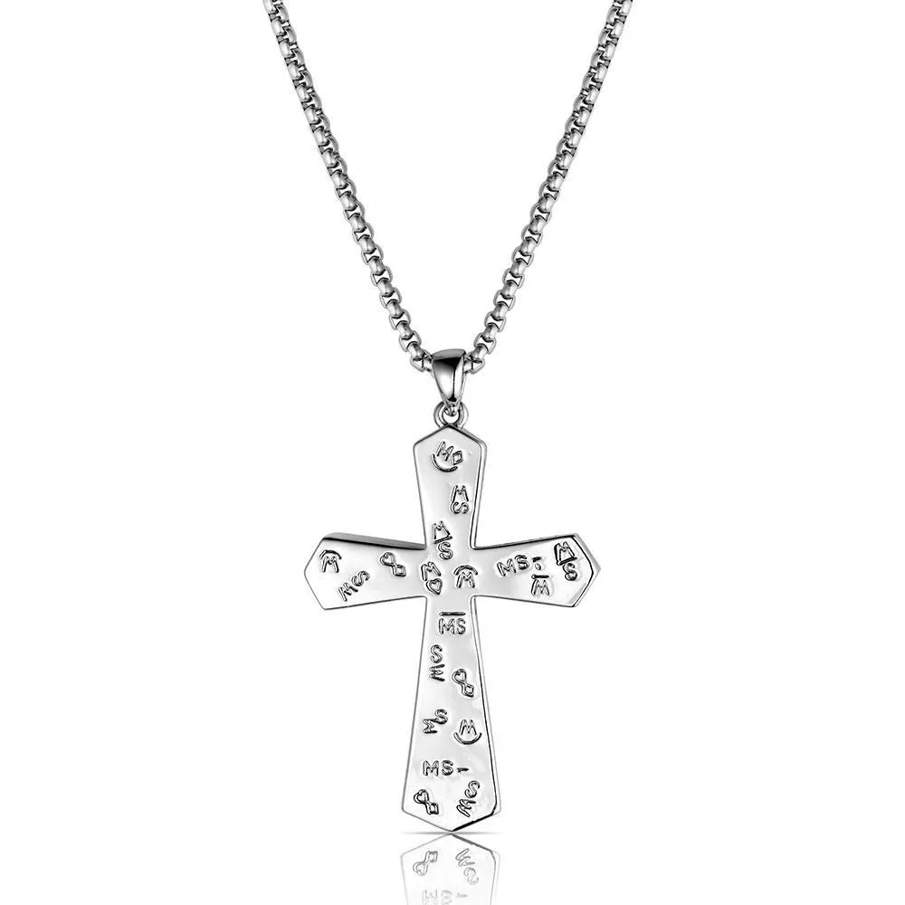 Men's Montana Silversmiths Still Waters Turquoise Cross Necklace NC6517 - Image 2