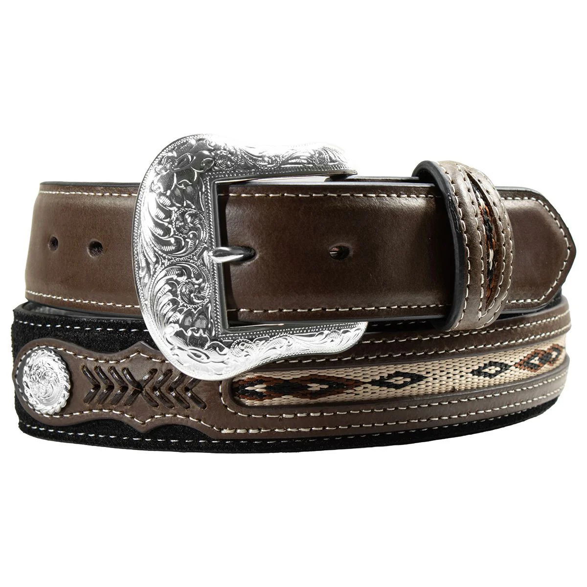 Men's Nocona Leather Belt with Inlaid Weaving N2475701