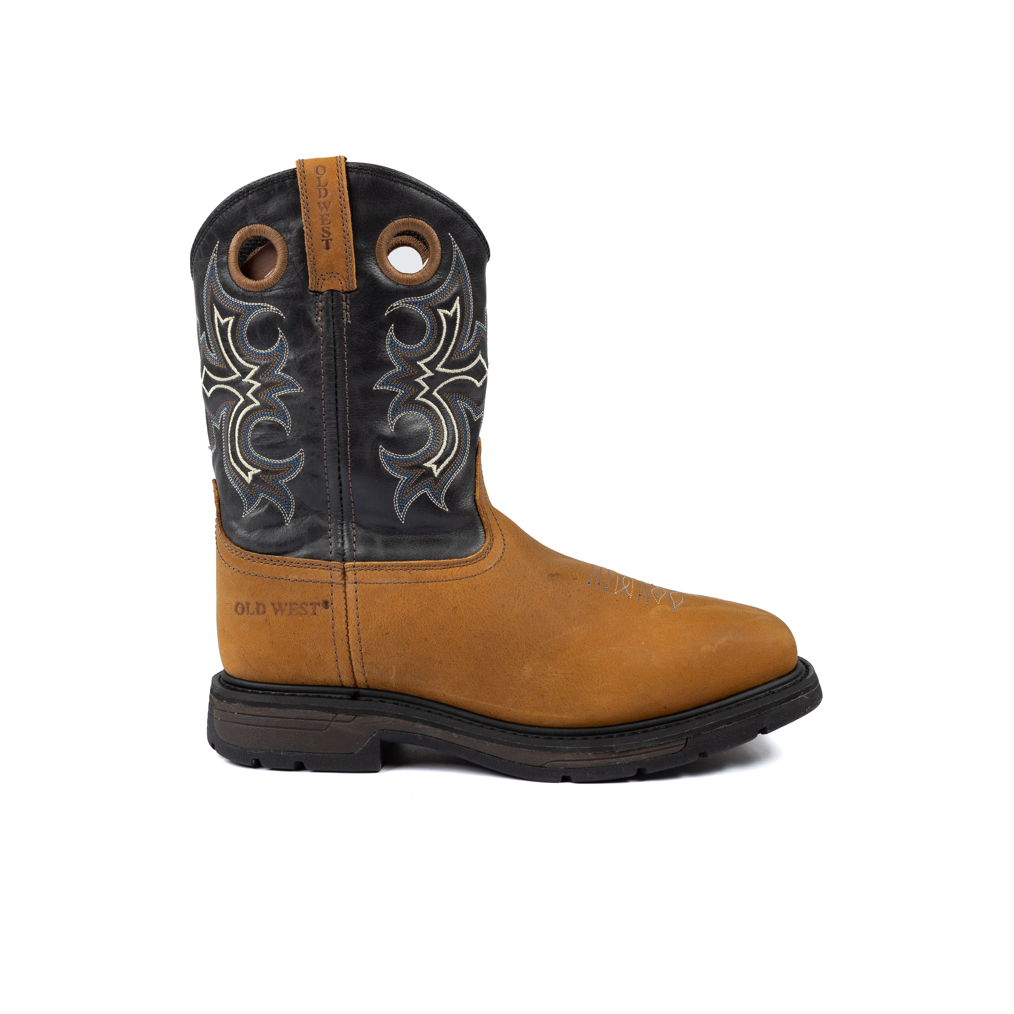 Men's Old West Lug Sole Tan Square Toe Boots 98413 - Image 3