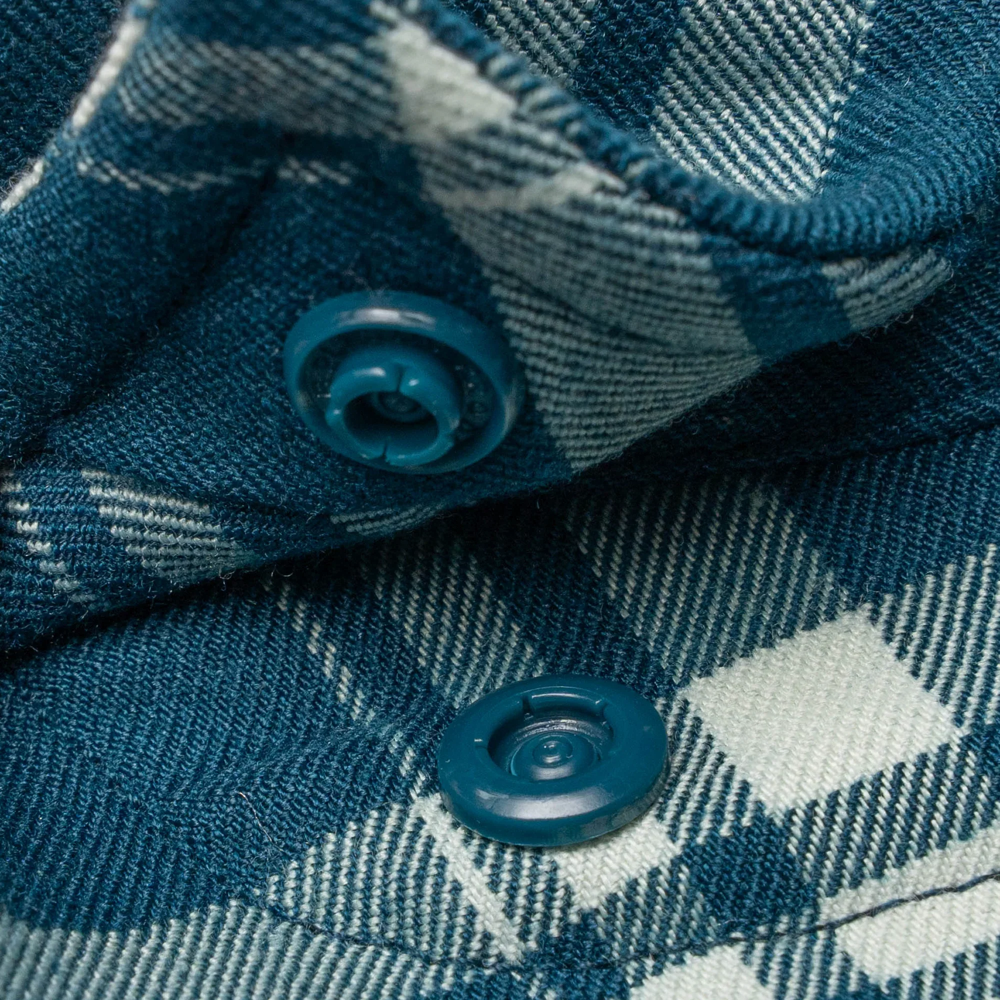Men's Poncho "The Deschutes" Blue and White Plaid Regular Fit Button Up Shirt - Image 3