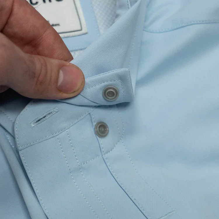 Men's Poncho "Blue Steel" Short Sleeve Slim Fit Button Up Shirt - Image 5