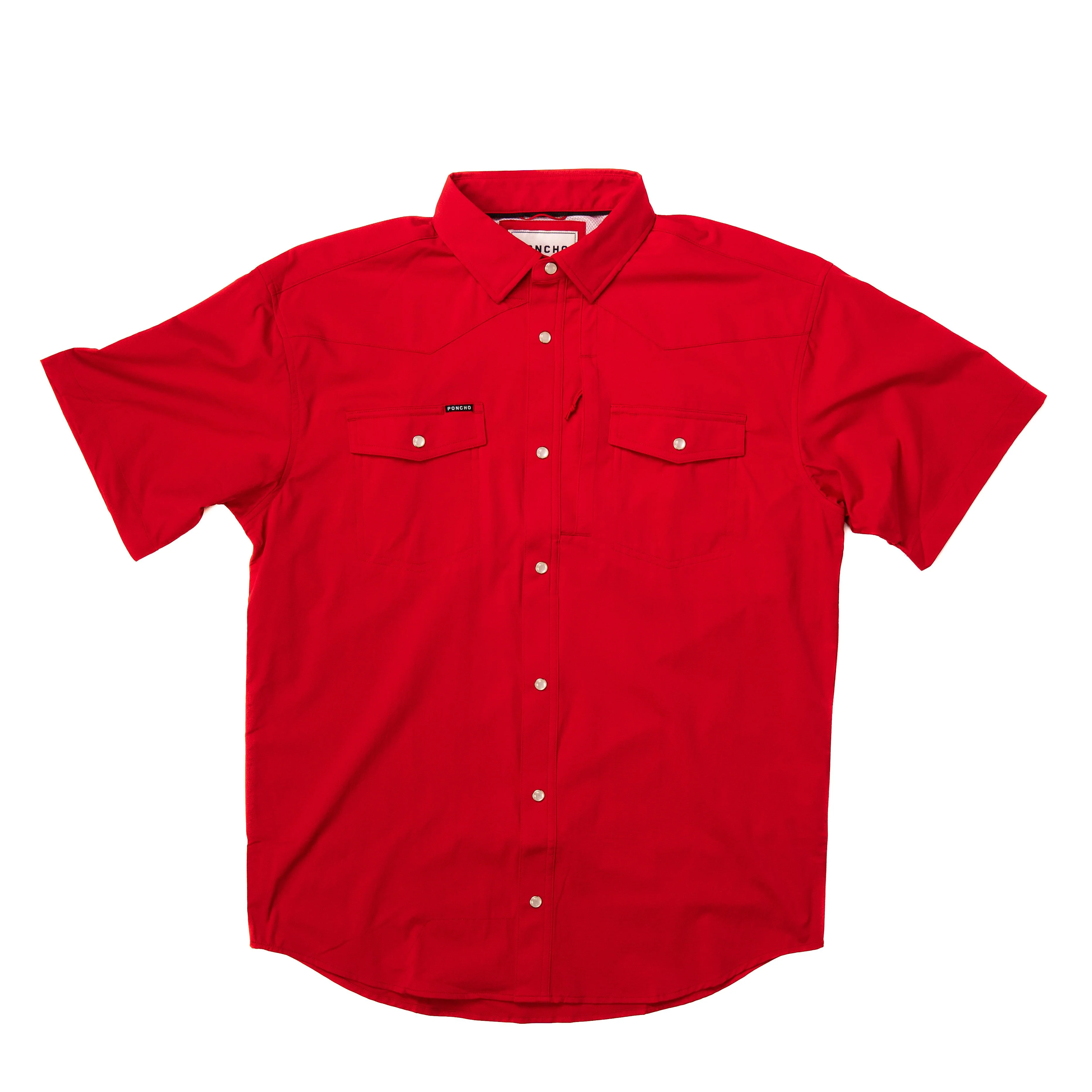 Men's Poncho "The Chilton" Short Sleeve Pearl Snap Shirt