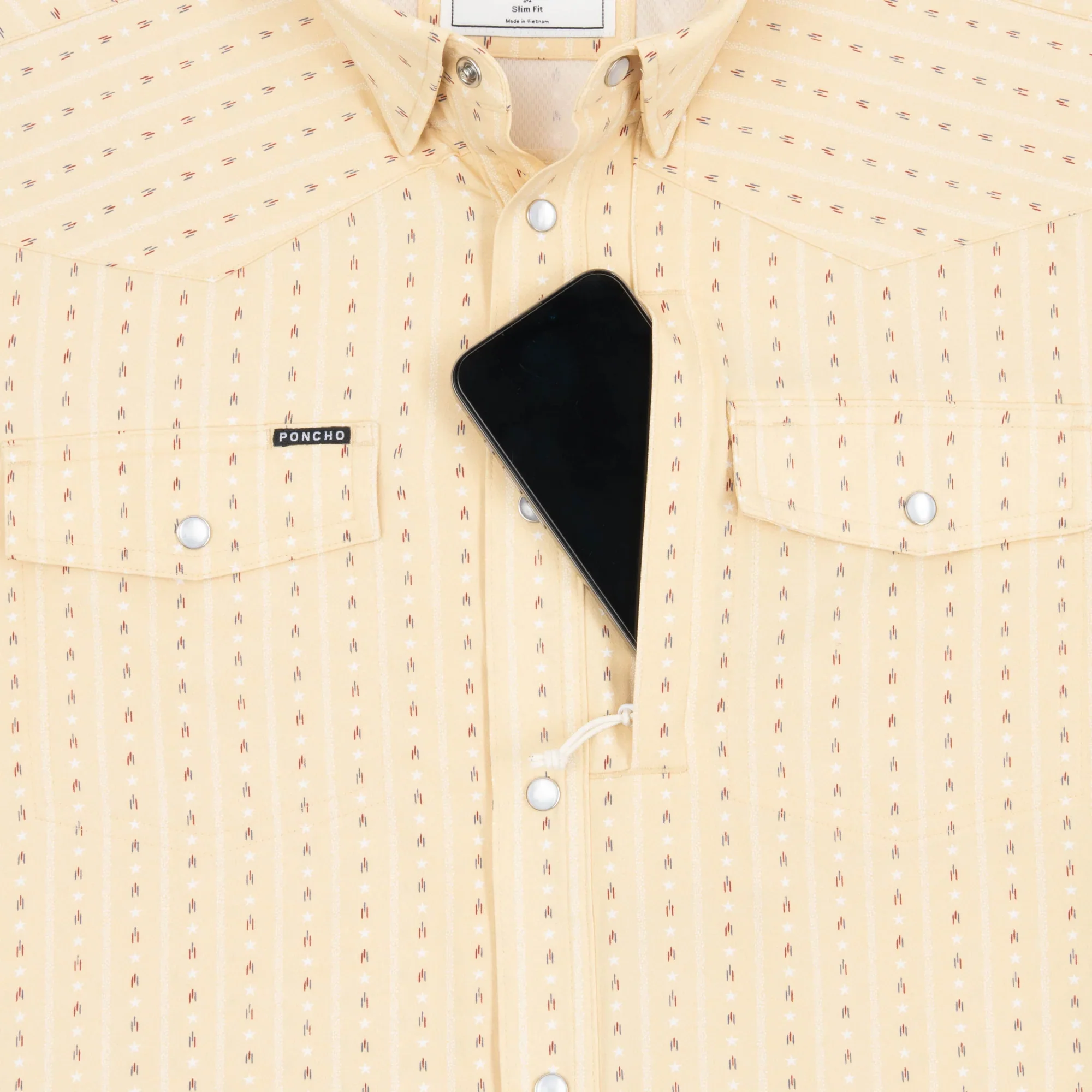 Men's Poncho Short Sleeve "The Liberty Bell" Snap Shirt - Image 5