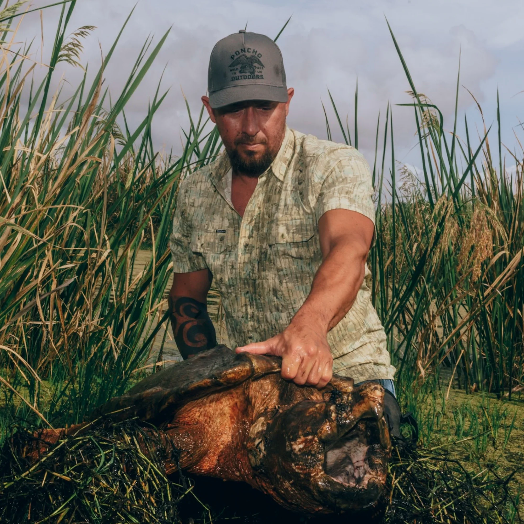 Men's Poncho "The Swamp Donkey" Short Sleeve Regular and Slim Fit Button Up Shirt - Image 10