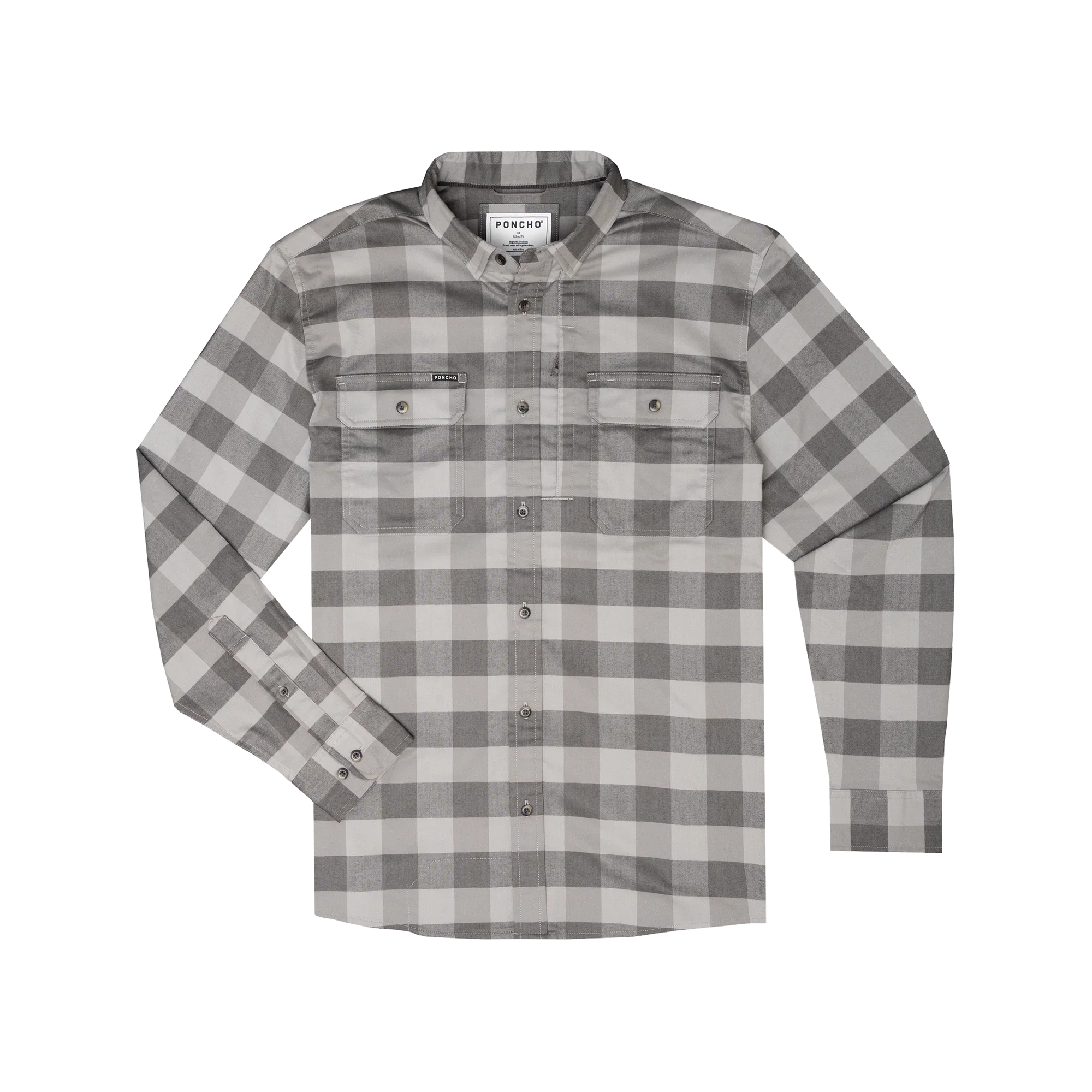 Men's Poncho "The Cape Buffalo" Plaid Regular and Slim Fit Long Sleeve Shirt
