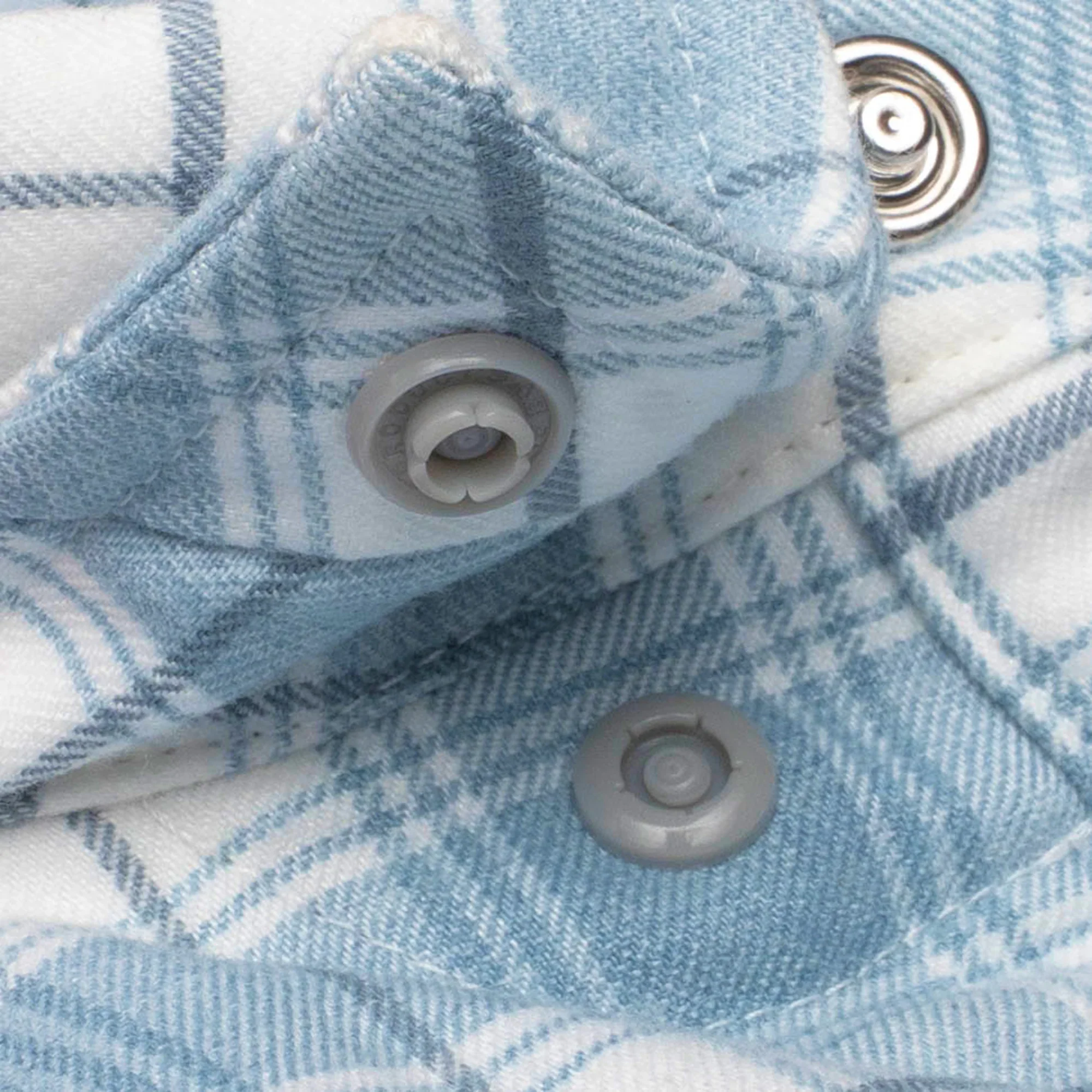 Men's Poncho "The Cody" Long Sleeve Regular Fit Blue Plaid Snap Shirt - Image 3