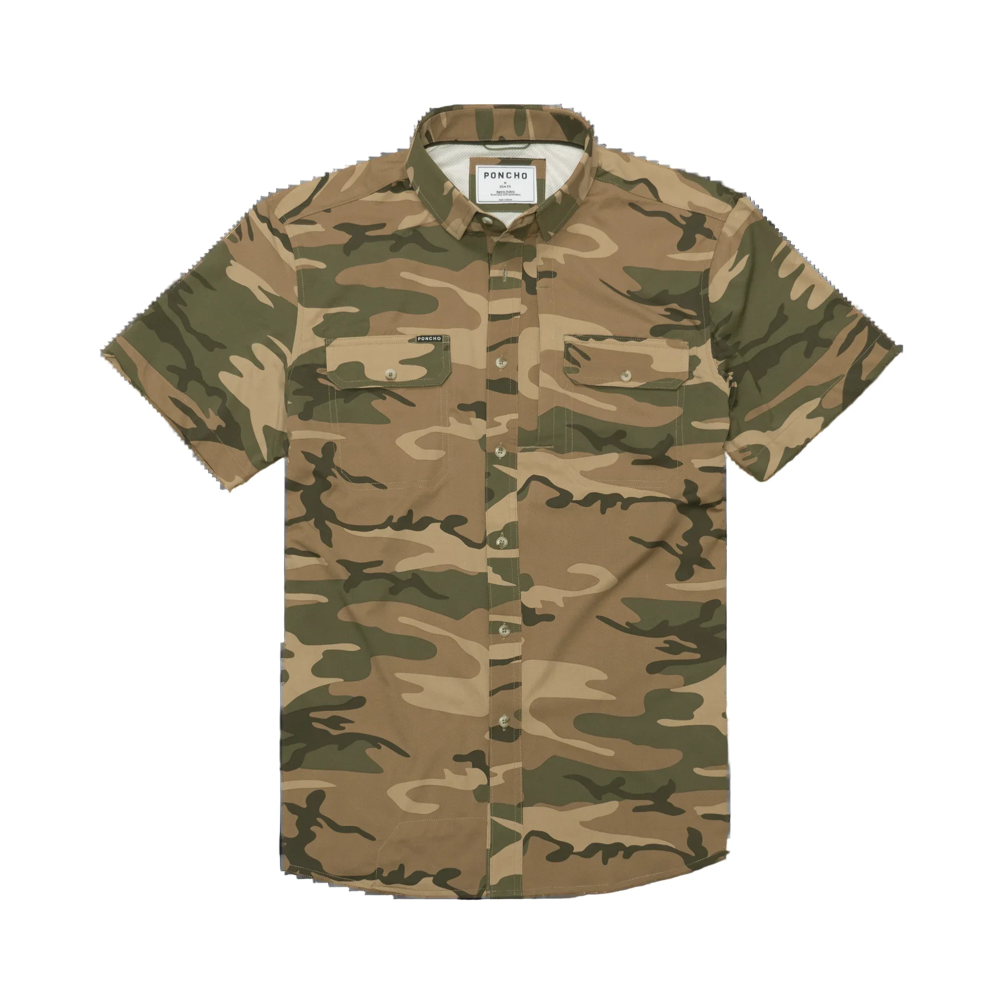 Men's Poncho "The Cordoba" Short Sleeve Regular and Slim Fit Button Up Shirt