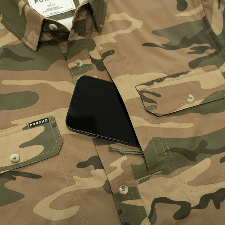 Men's Poncho "The Cordoba" Short Sleeve Regular and Slim Fit Button Up Shirt - Image 3
