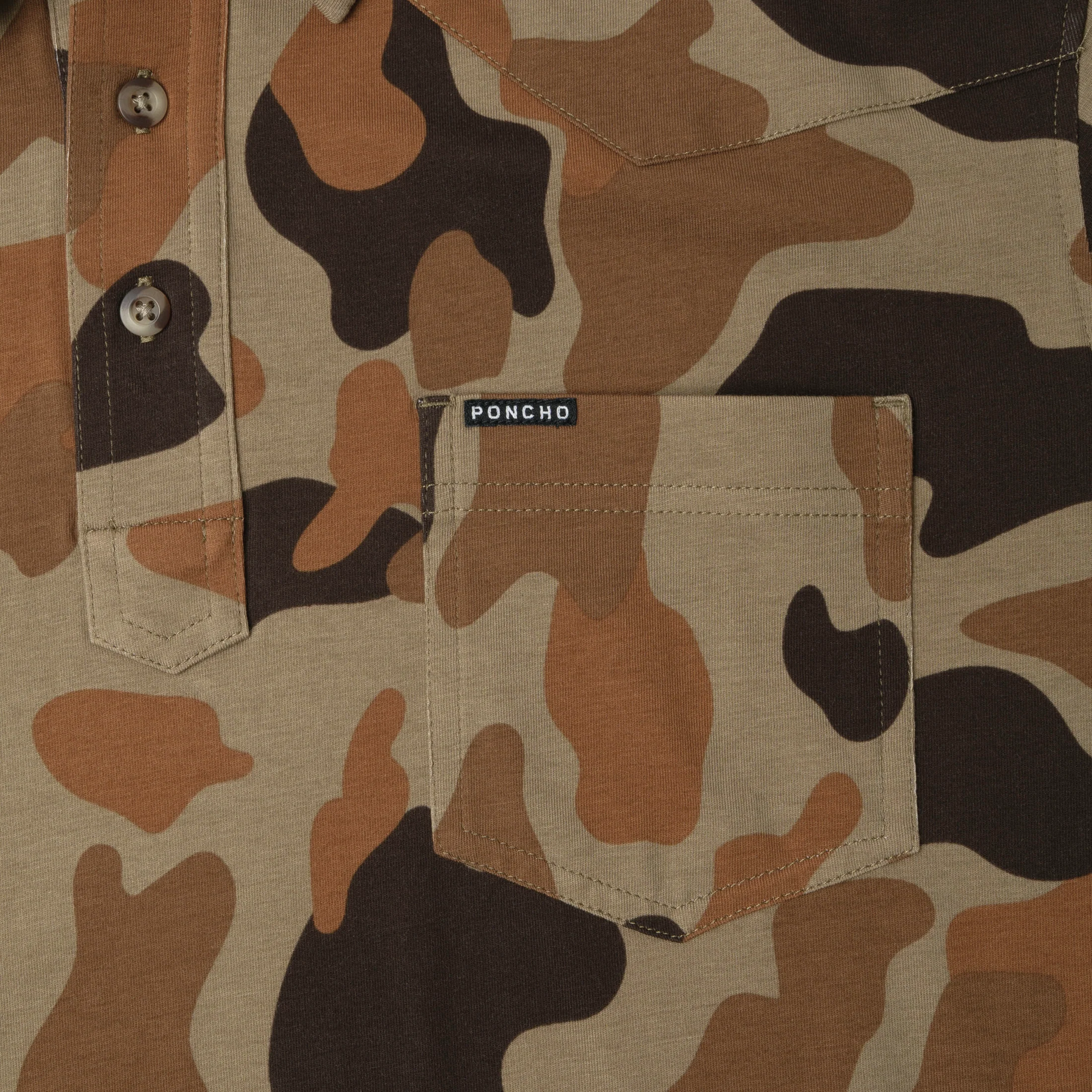 Men's Poncho "The Dove Stool" Camo Regular and Slim Fit Short Sleeve Polo - Image 4