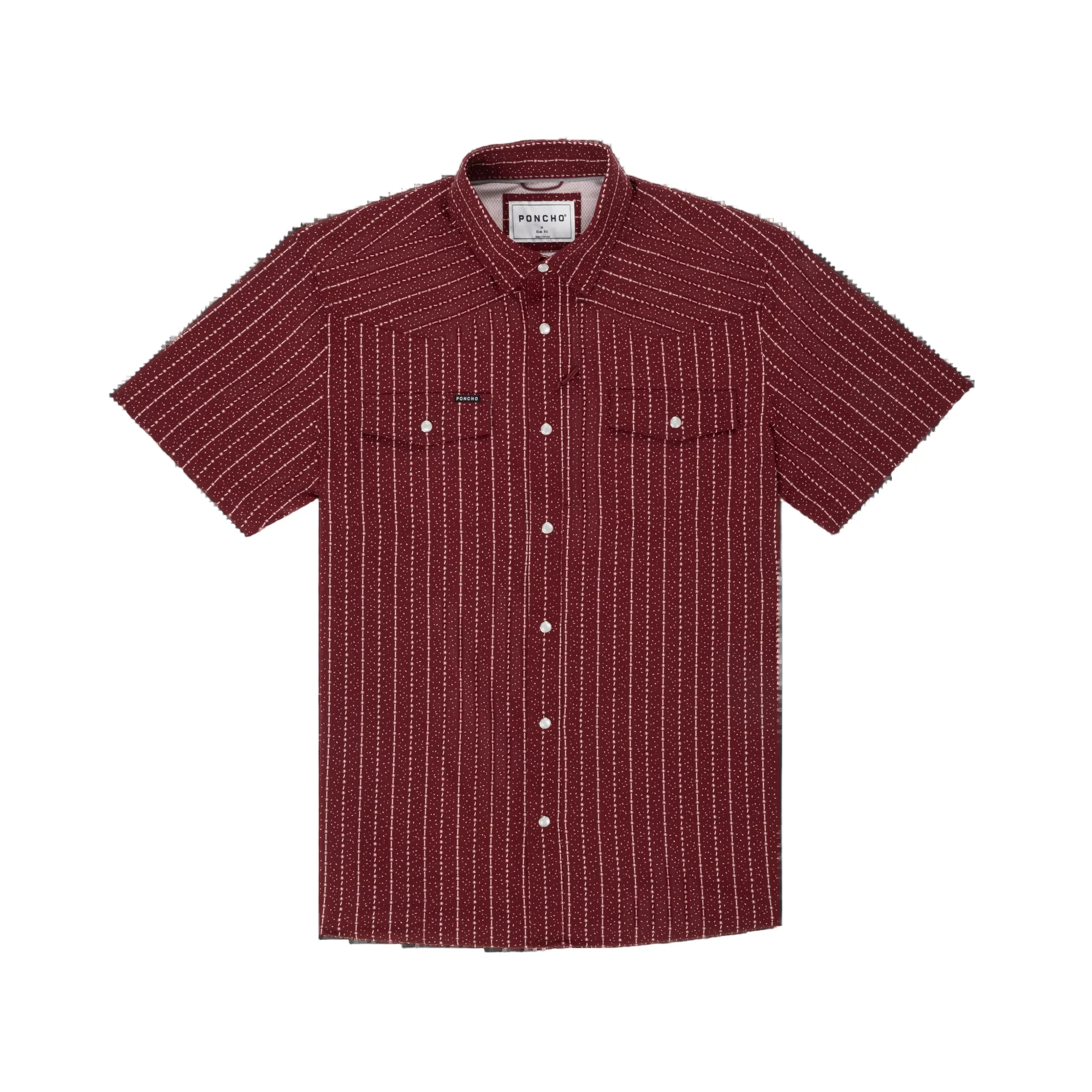 Men's Poncho "The Farmer" Short Sleeve Regular and Slim Fit Snap Shirt