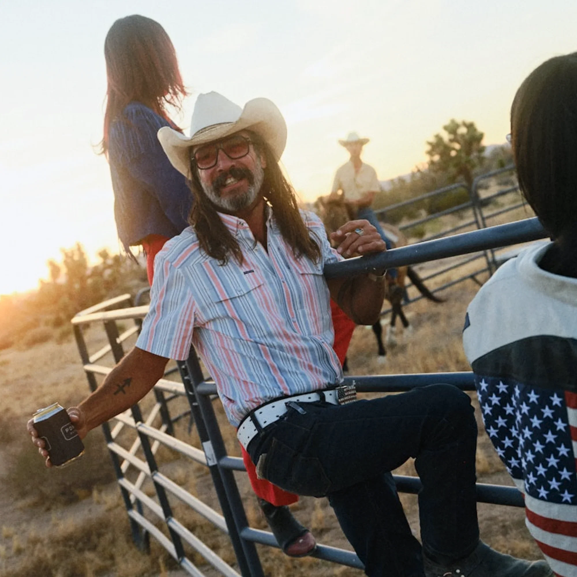 Men's Poncho "The Home Sweet Home" Striped Pearl Snap Shirt - Image 8