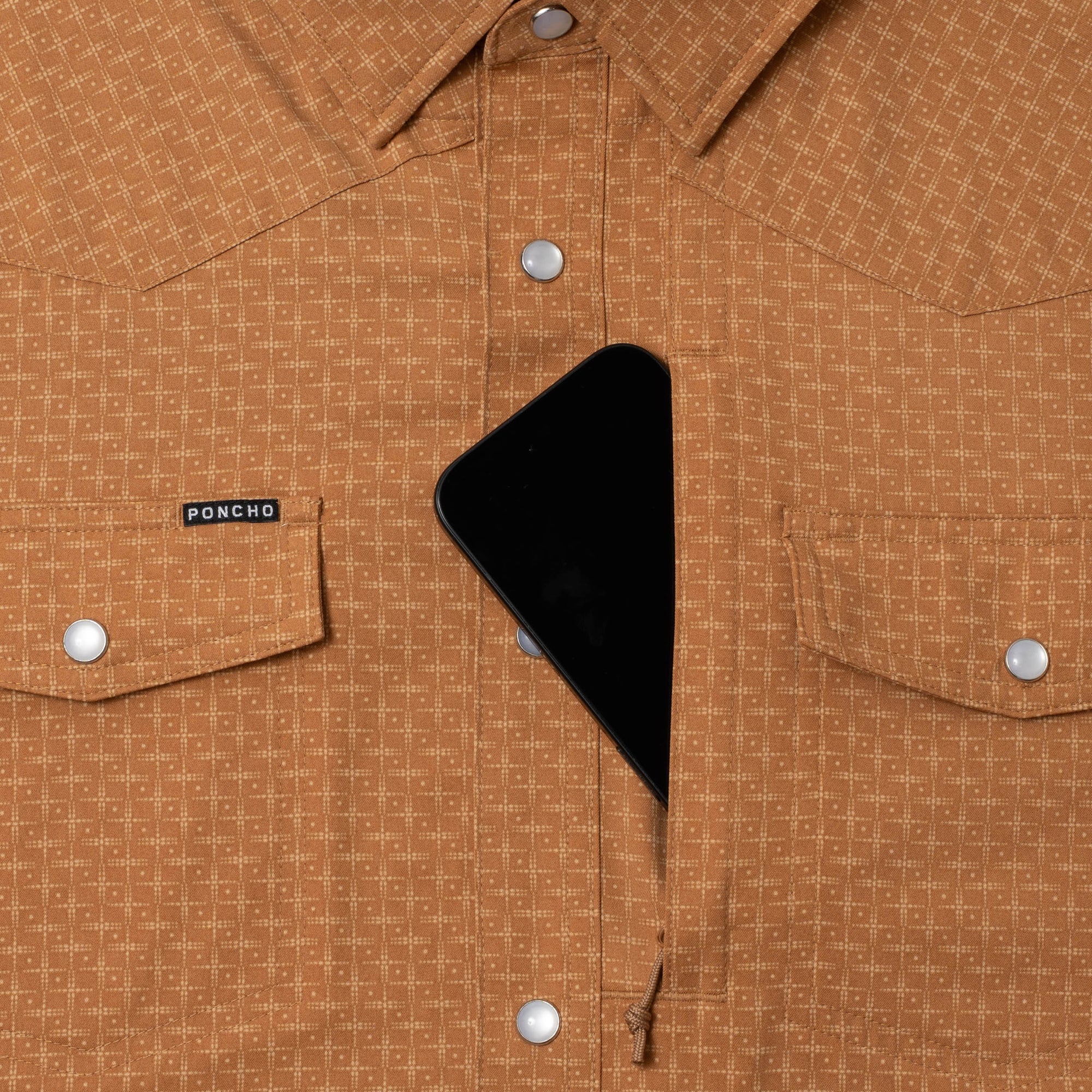 Men's Poncho "The Littlefield" Short Sleeve Regular and Slim Fit Button Up Shirt - Image 5