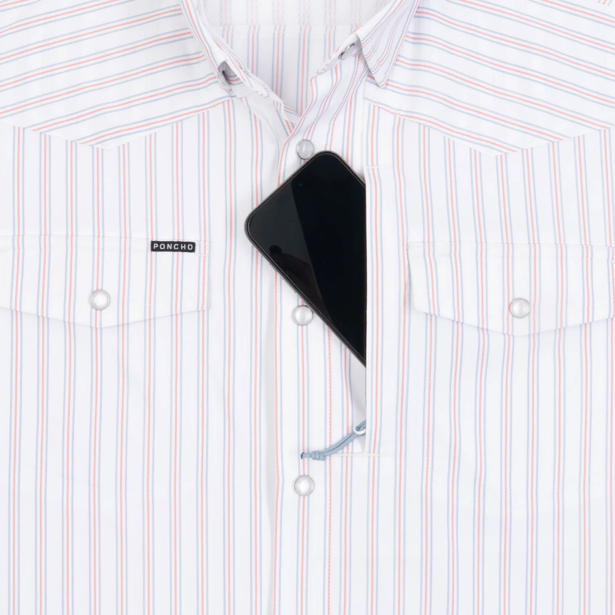 Men's Poncho "The Old Glory" Short Sleeve Snap Shirt - Image 5