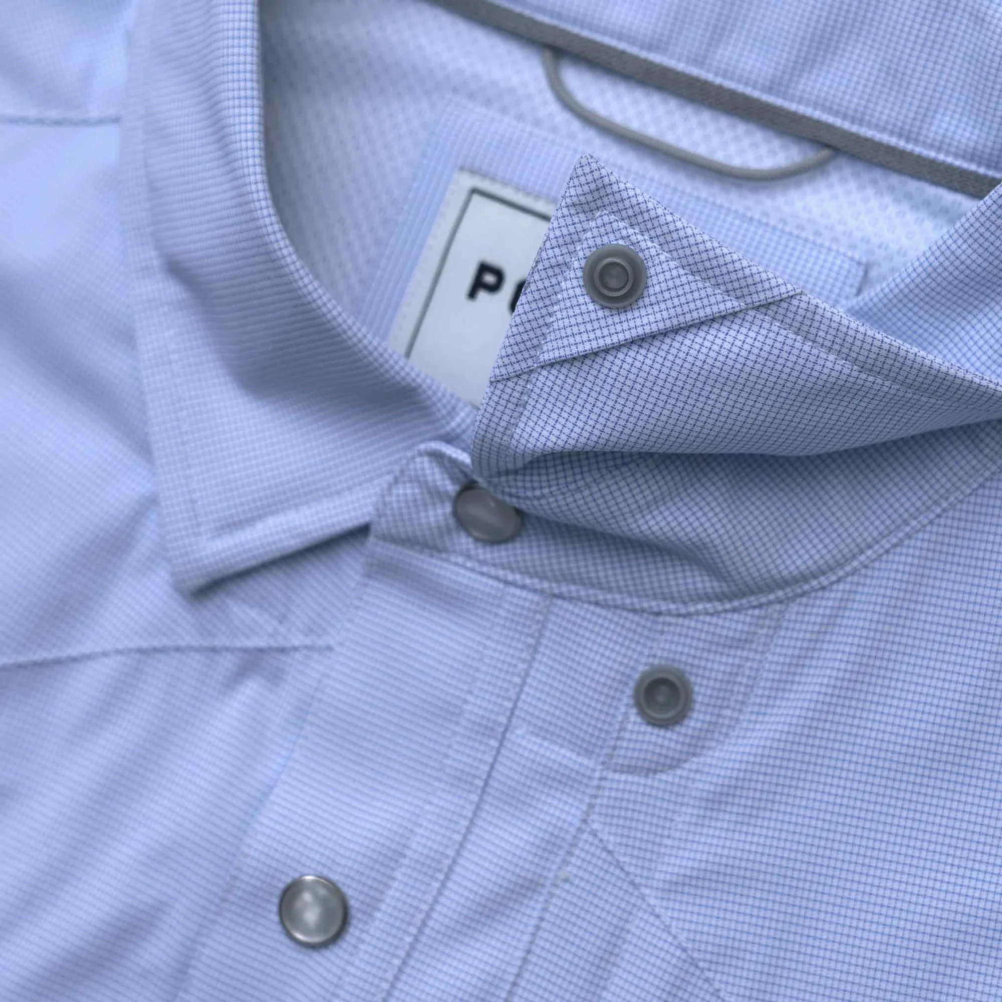 Men's Poncho "The Padre" Blue Short Sleeve Regular Fit Pearl Snap Shirt - Image 5