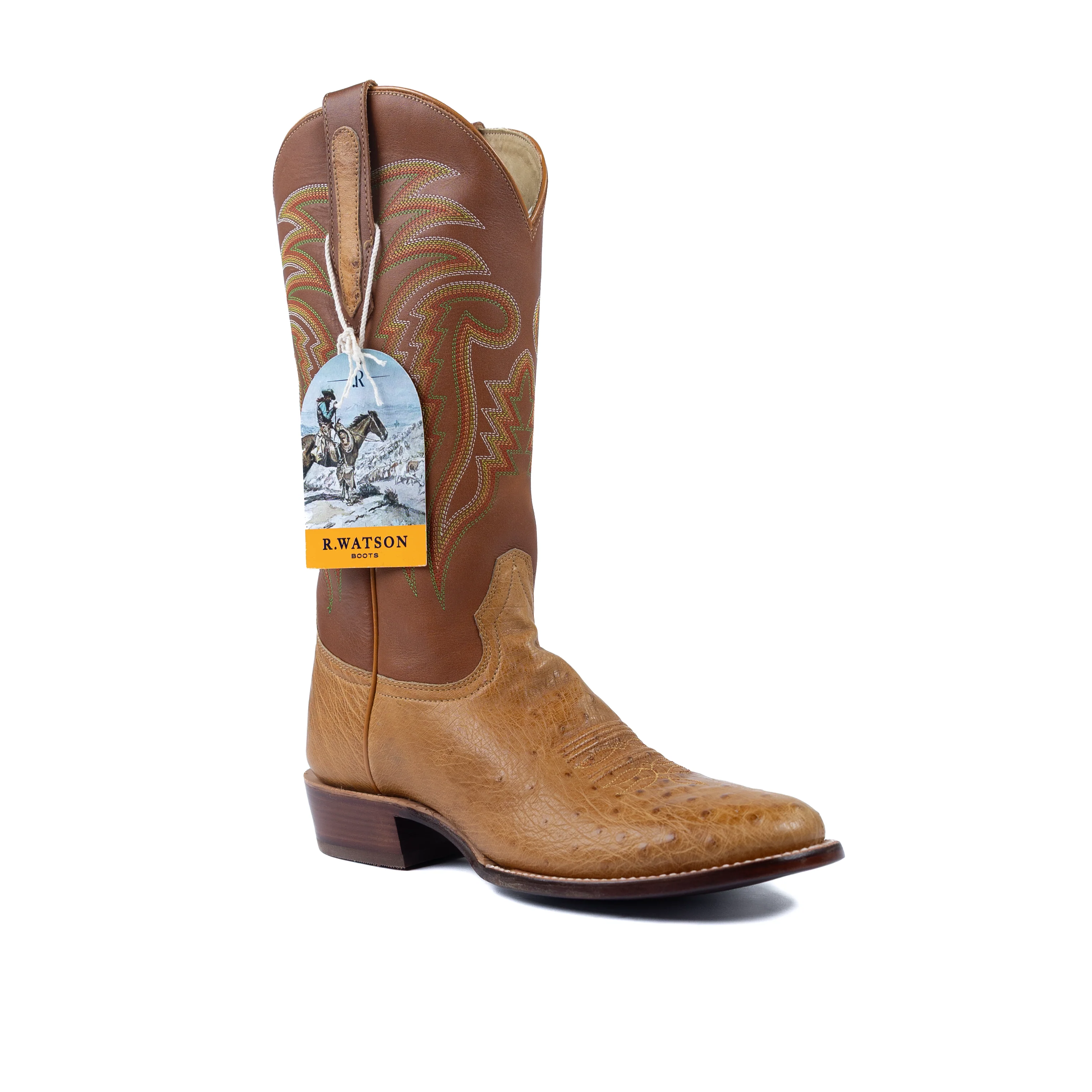 Men's R. Watson Smooth Ostrich Super Tan Super Roper Toe Boots RW5533
