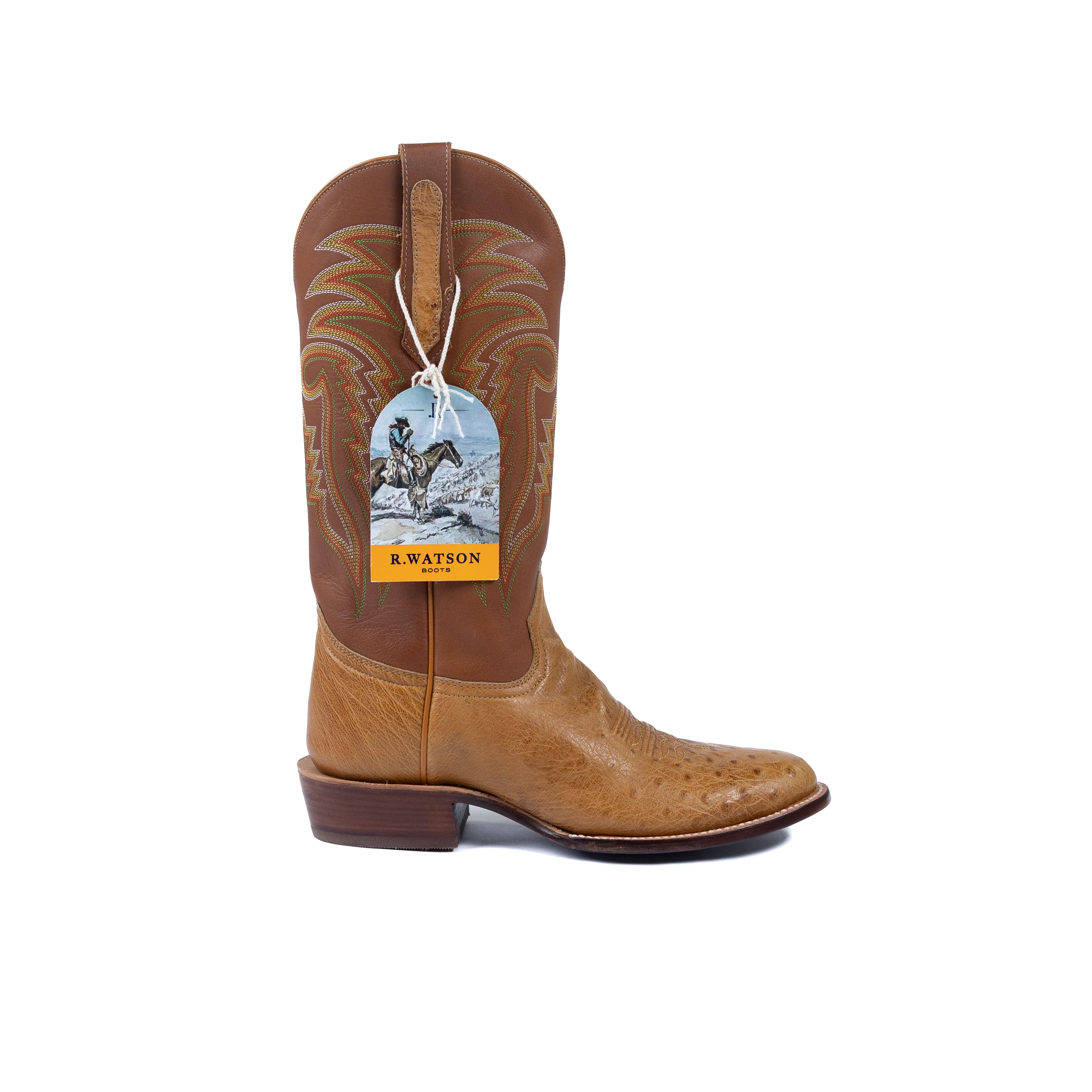 Men's R. Watson Smooth Ostrich Super Tan Super Roper Toe Boots RW5533 - Image 3