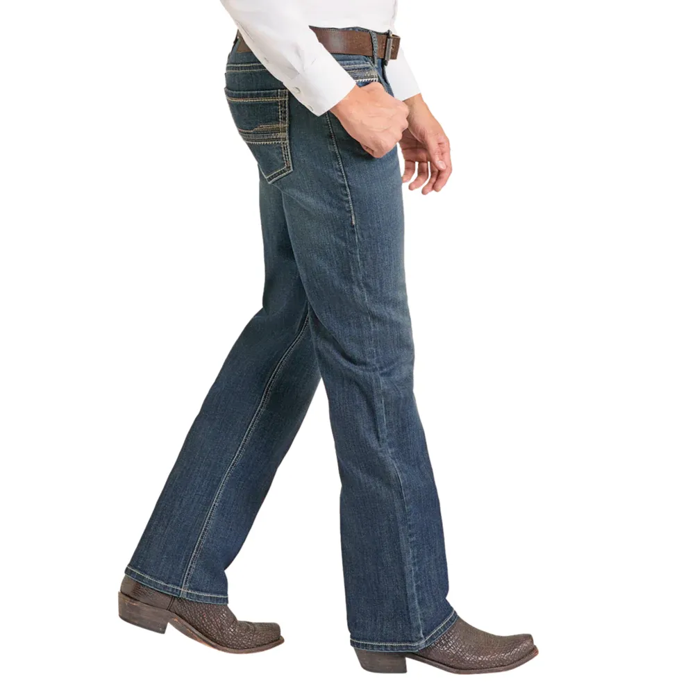 Men's Rock and Roll Denim Embroidered Double Straight Jeans BM0SD07354 - Image 3