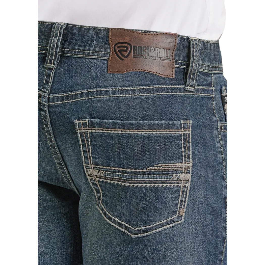 Men's Rock and Roll Denim Embroidered Double Straight Jeans BM0SD07354 - Image 4
