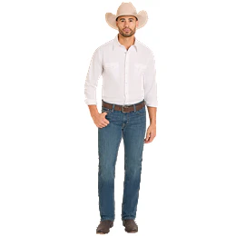 Men's Rock and Roll Denim Flat Seam Embroidered Revolver BM1RD08024 - Image 2