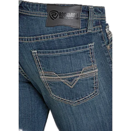 Men's Rock and Roll Denim Flat Seam Embroidered Revolver BM1RD08024 - Image 4