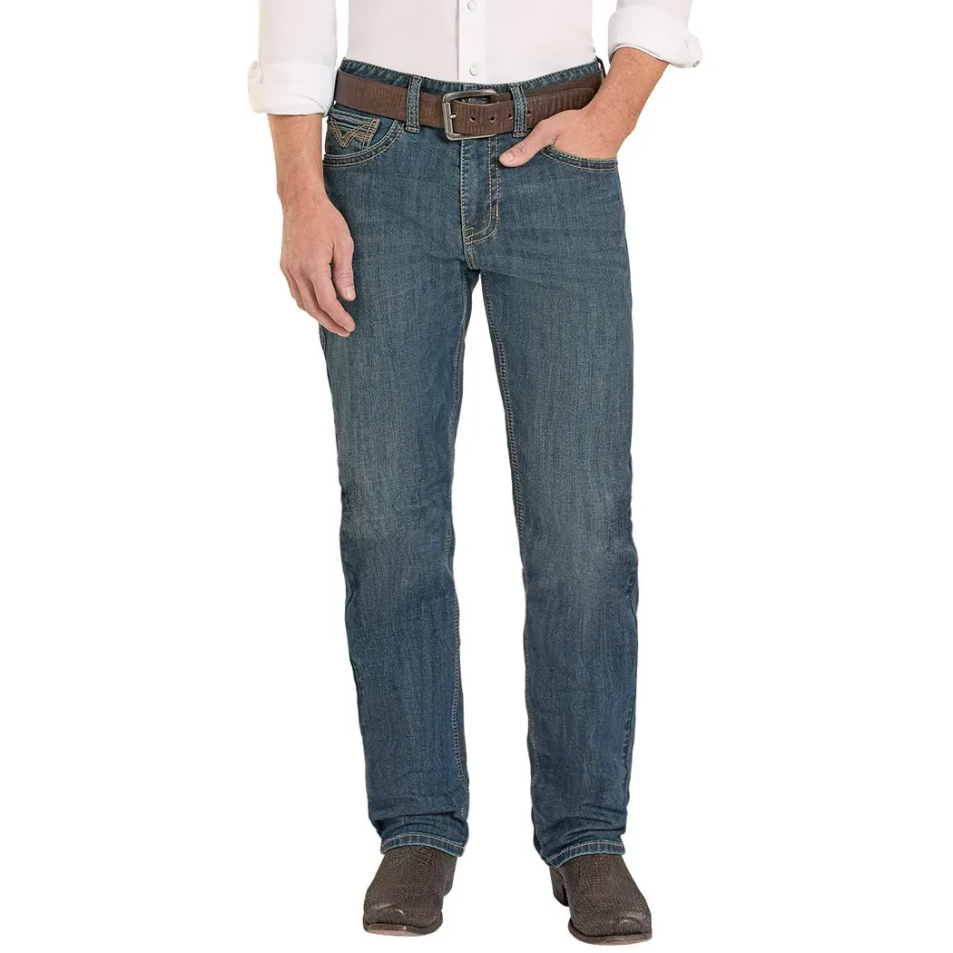 Men's Rock and Roll High Rise Relaxed Fit Two Tone Tapered Bootcut Jeans BMHBD08571 - Image 2