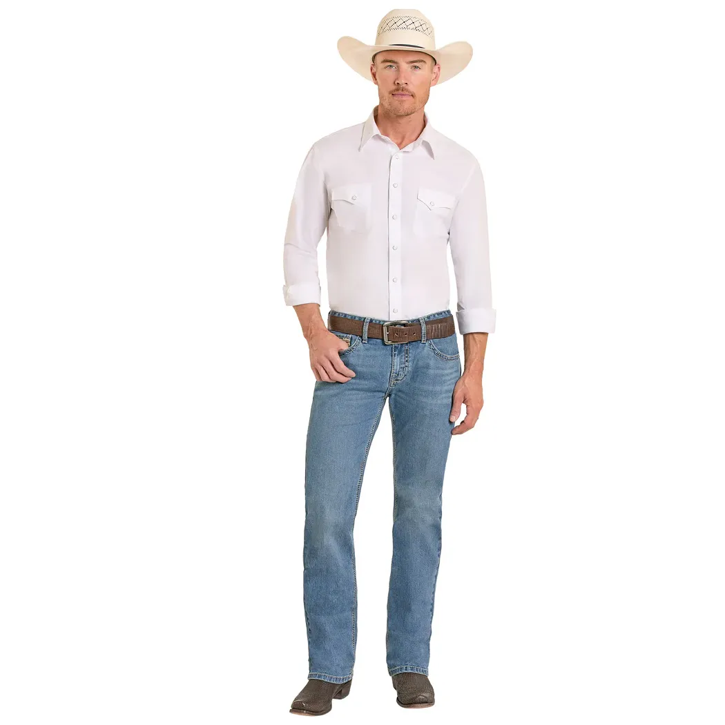 Men's Rock and Roll Regular Fit Straight Stitch Pocket Straight Leg Jeans BM1PD08582 - Image 2