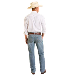 Men's Rock & Roll Two Tone Emb Alpha Jeans BMHBD06692 - Image 2