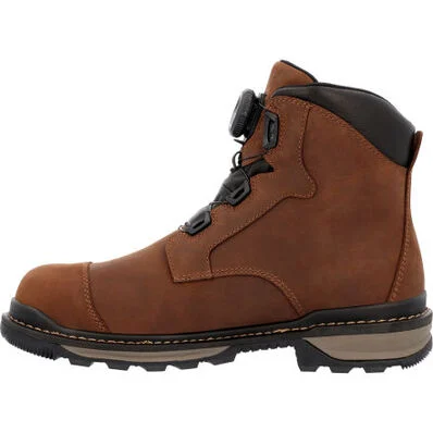 Men's Rocky Rams Horn Boa Brown Composite Toe Waterproof Work Boots RKK0390 - Image 4