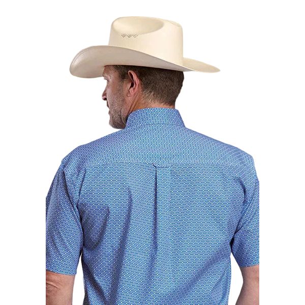 Men's Roper Blue Short Sleeve All Over Print Button Up Shirt 03-002-0326-4303 - Image 3