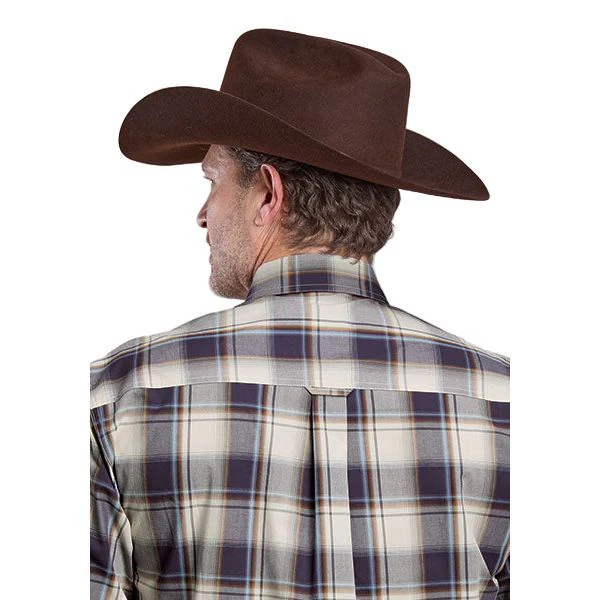 Men's Roper Long Sleeve Amarillo Plaid 1 Pocket Button Up Shirt 03-001-0379-7041 - Image 3