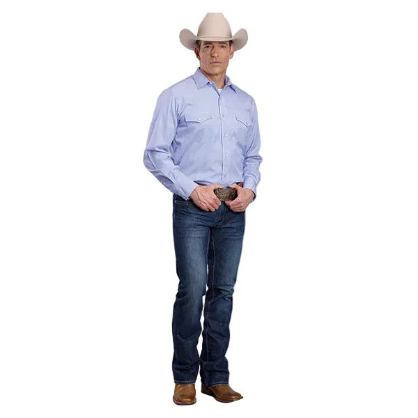 Men's Roper Long Sleeve Blue Striped Button Up Shirt 01-001-0144-0265 - Image 2