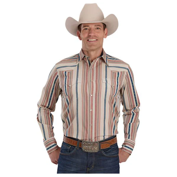 Men's Roper Long Sleeve Vertical Performance Stripe Snap Shirt 03-001-0068-0479