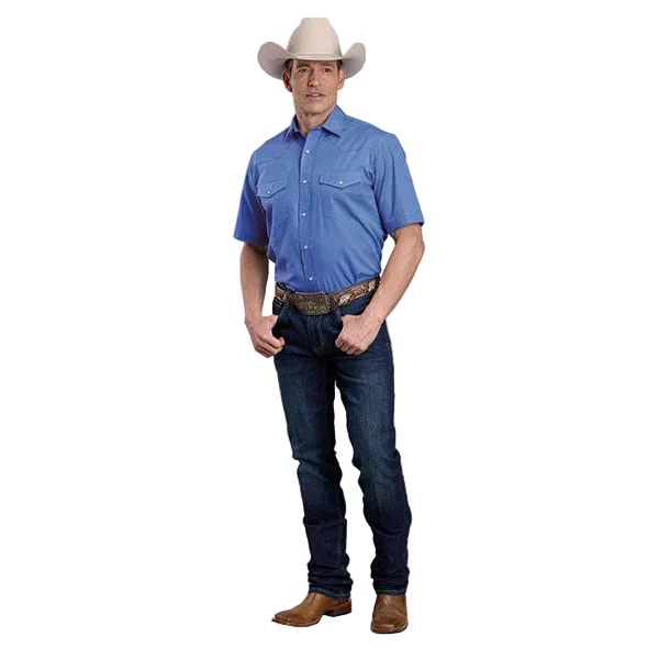 Men's Roper Short Sleeve Blue Snap Shirt 01-002-0025-0255 - Image 2