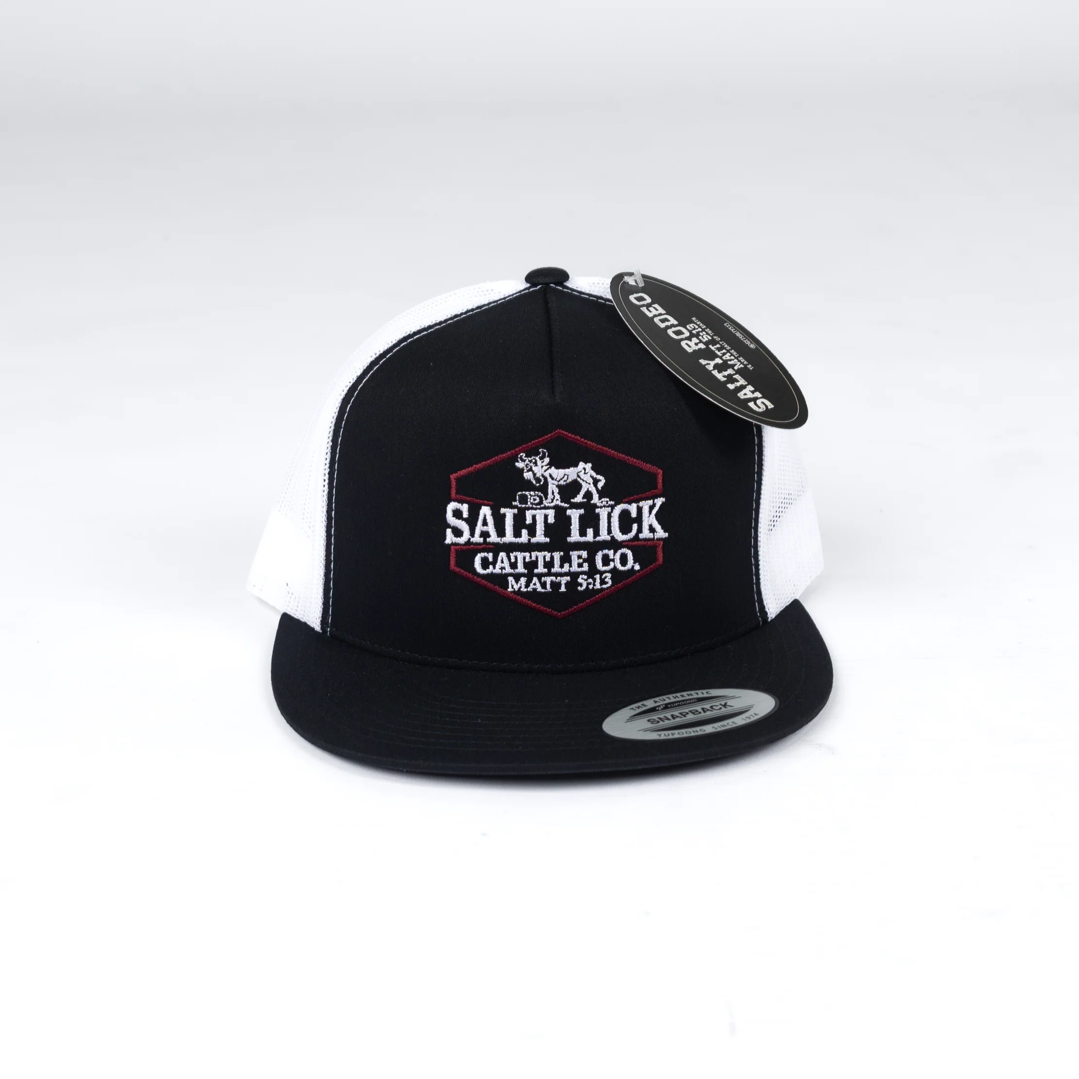 Men's Salty Rodeo Black/White Snapback with Salt Lick StithcingSRCSALTLICK