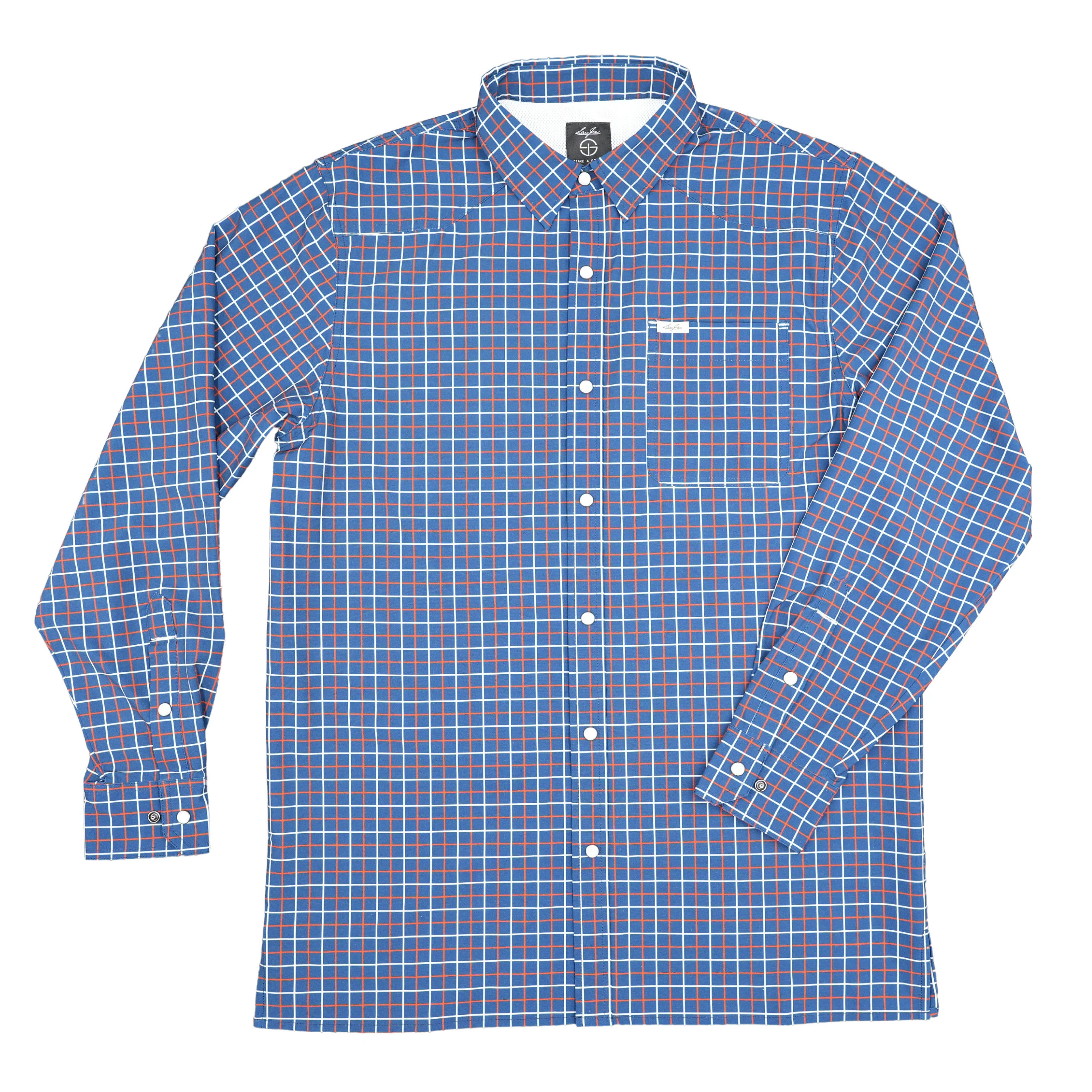 Men's SanJac Long Sleeve Snap Up Grid Patterned Shirt COAHUILA-L/S-GRID