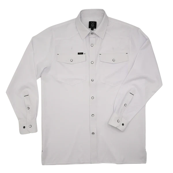 Men's SanJac Long sleeve White Snap Up Shirt COAHUILA-L/S-WHT