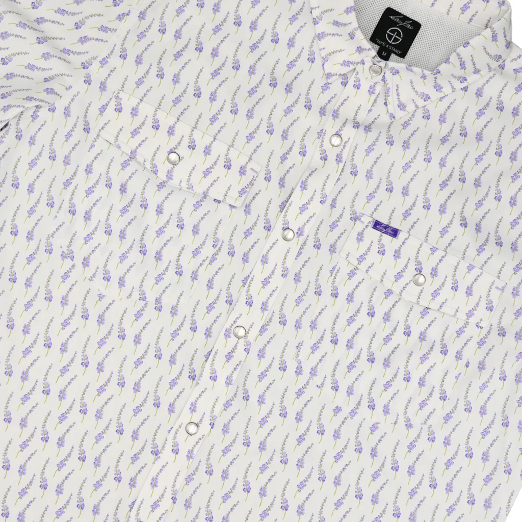 Men's SanJac Short Sleeve Lone Star Bloom Performance Pearl Snap Shirt COA-SS-BLBON - Image 3