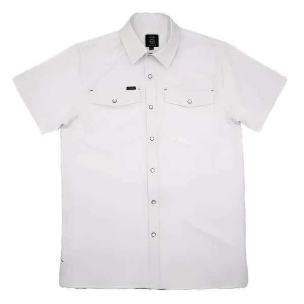 Men's SanJac White Short Sleeve Snap Up Shirt COAHUILA-S/S-WHT