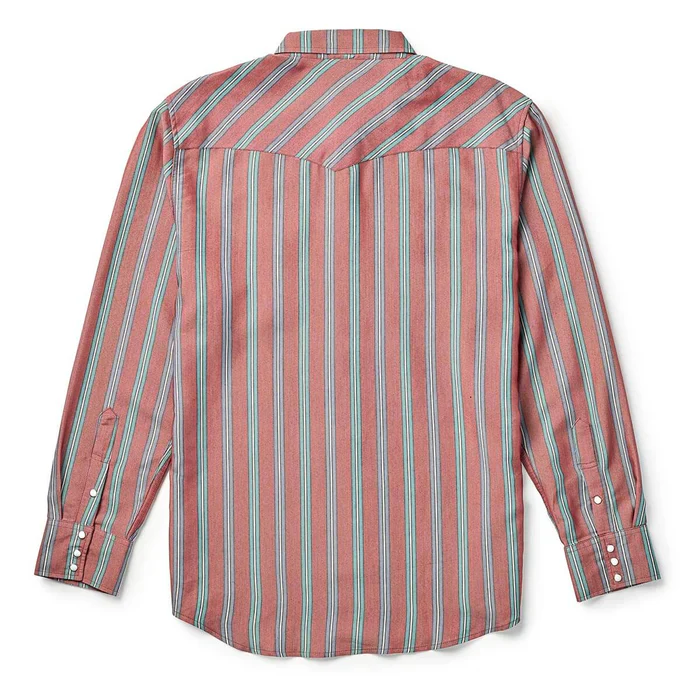 Men's Seager Sawtoof Long Sleeve Shirt Red Rock Stripe MSF25SAWTRED - Image 2
