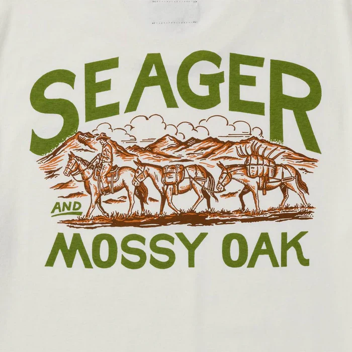 Men's Seager X Mossy Oak Pack Out Vintage White Tee MTF25PACKMOAKWHT - Image 3