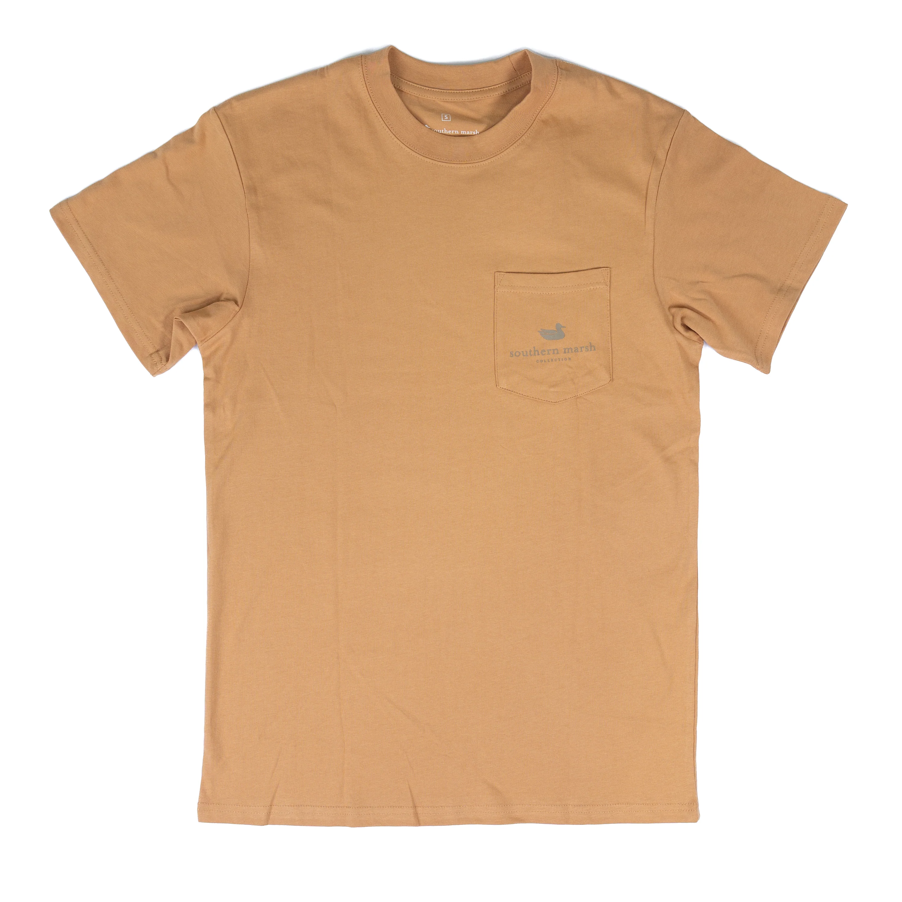 Men's Southern Marsh Camel Short Sleeve Camo Flying Ducks T-shirt AOC3-CML - Image 2