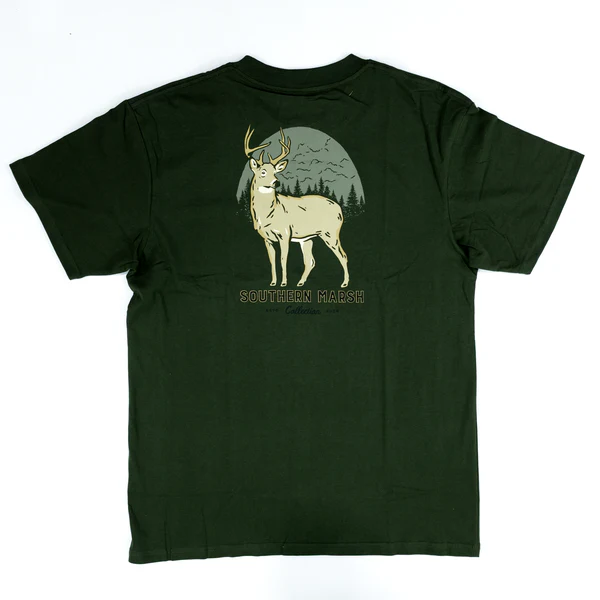 Men's Southern Marsh Eight Point Dark Olive Tee A8PT-DLV