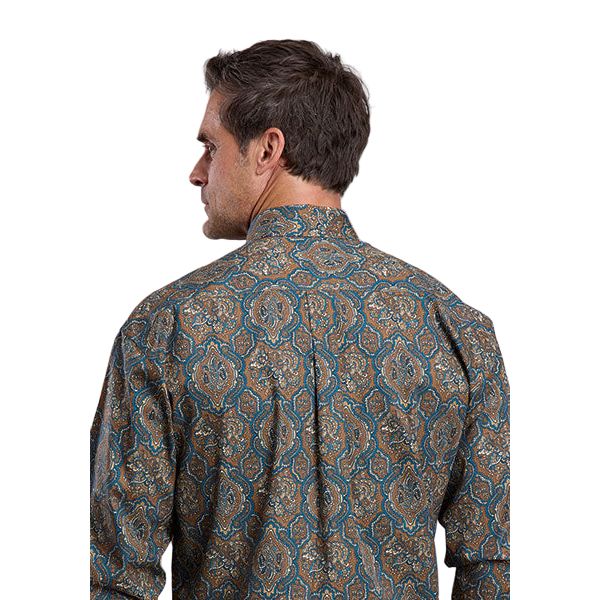 Men's Stetson Vintage Medallion Paisley Long Sleeve Shirt 11-001-0526-1065 - Image 2