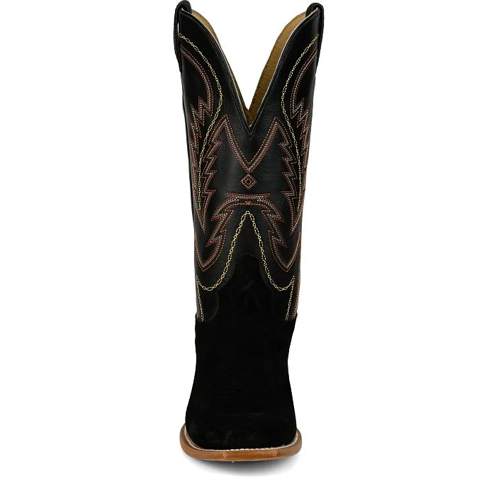 Men's Tony Lama Jax Black Cutter Toe Boots RN3540 - Image 7