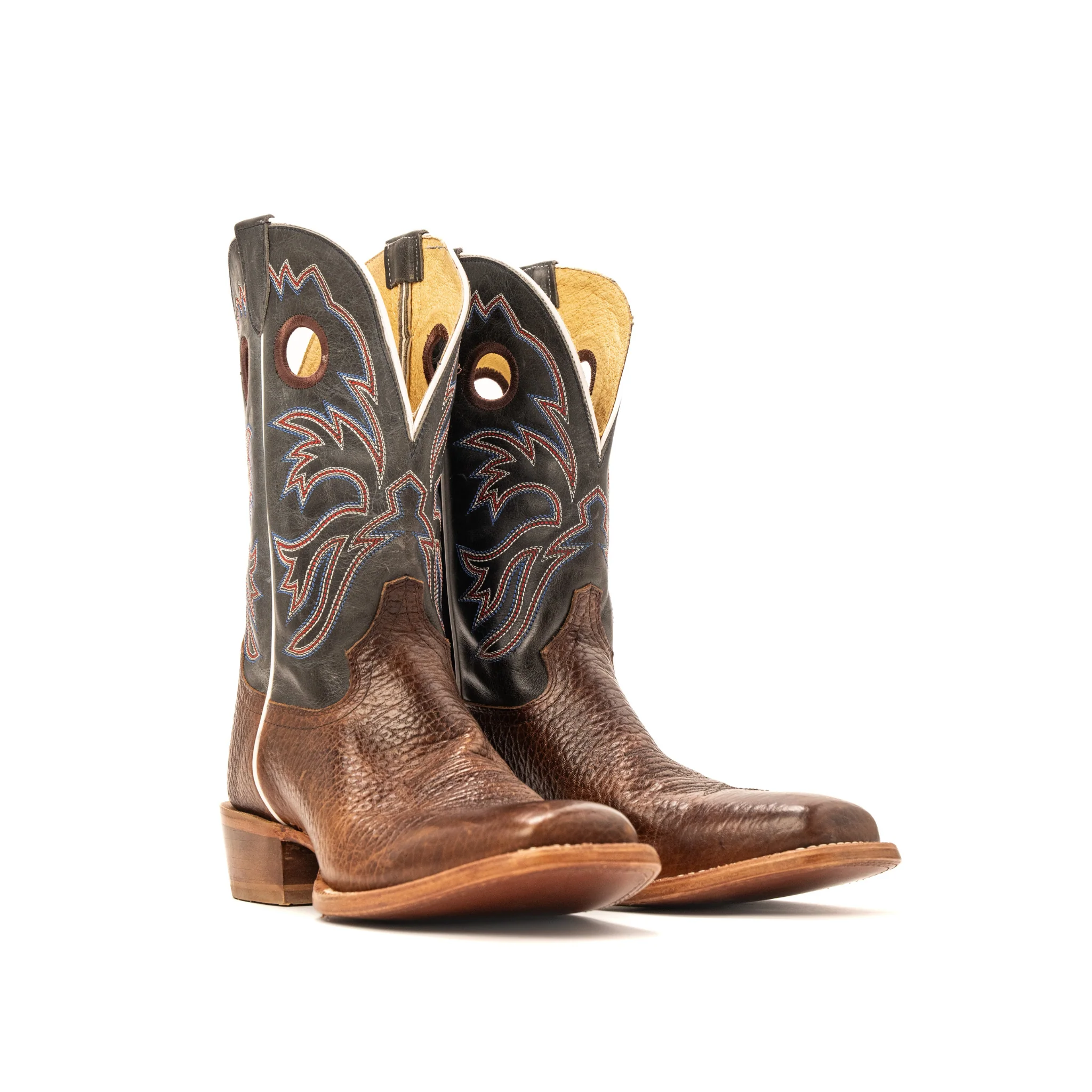 Men's Tony Lama Dealer Brown Wide Square Toe Boots SA2013 - Image 2